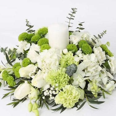 White Carnation Floral Table Arrangement